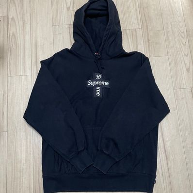 Supreme Cross Box Logo Hooded Sweatshirt "Black"