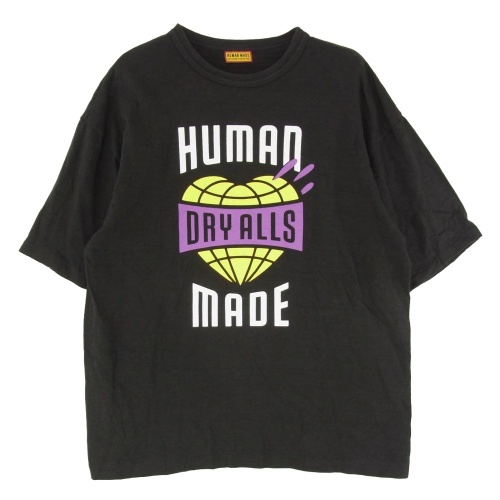 HUMAN MADE ヒューマンメイド DRY ALLS GRAPHIC LOGO TEE ロゴ グラフィック コットンスラブ生地 半袖 Tシャツ ブラック系 2XL【中古】