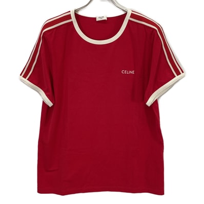 セリーヌ 2X15N671Q レッド レギュラーTシャツ XL