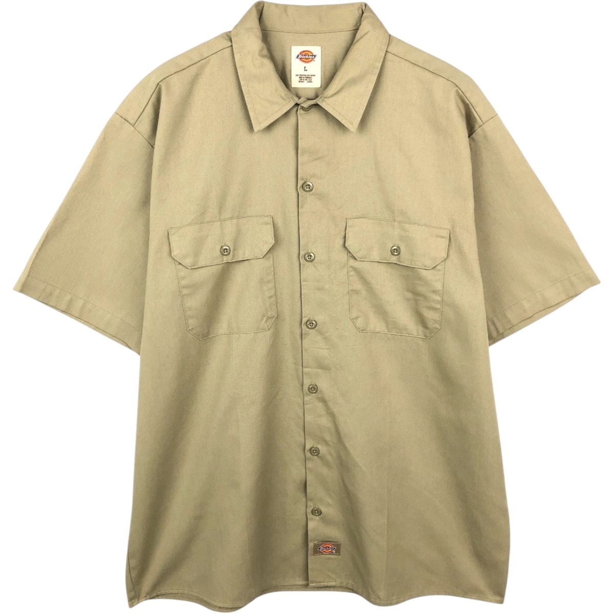 古着 ディッキーズ Dickies 半袖 ワークシャツ ボックスシャツ メンズL相当/eaa668063
