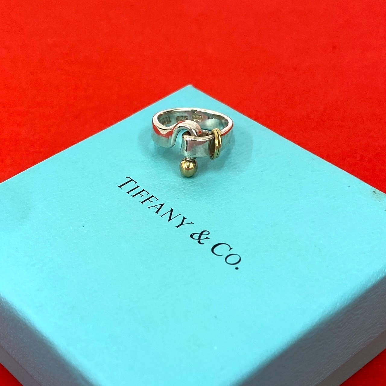 TIFFANY&Co. ティファニー フック&アイ シルバー925 K18ゴールド リング・指輪 8号 シルバー
56421