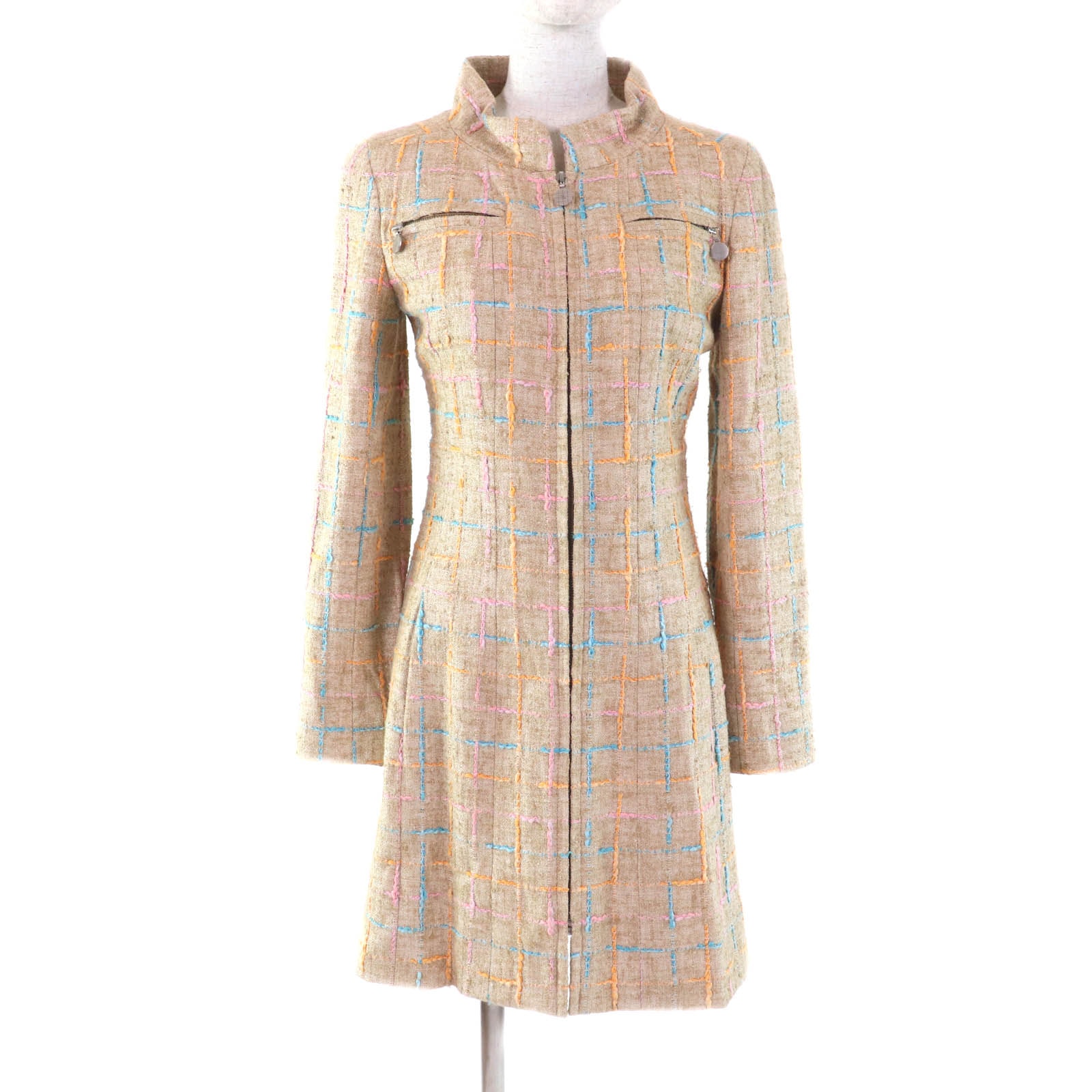 極美品 シャネル
 コート ベージュ レディース 34 01P P17594