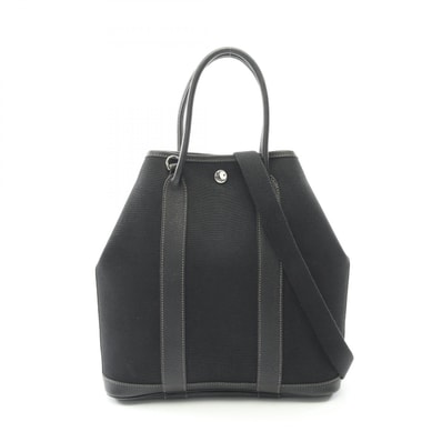 エルメス HERMES ガーデンファイルPM トートバッグ バッグ レザー トワルオフィシエ トワルオフィシエ □H刻印(2004年製造) レディース ブラック系 【中古】