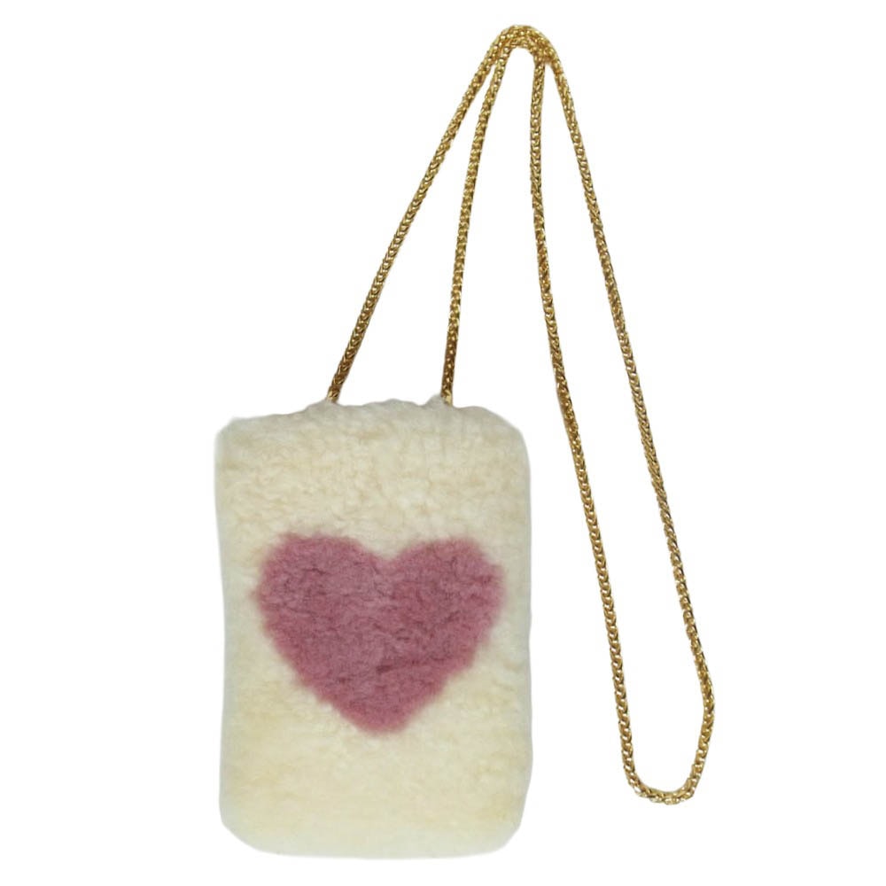 FRANCK MULLER フランクミュラー Mouton Petit Sac ムートン プティ サック チェーン 2way バッグ ホワイト系【中古】