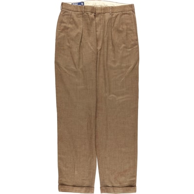 古着 ラルフローレン Ralph Lauren POLO by Ralph Lauren ツータック スラックス ワイドパンツ メンズw34相当/eaa585448