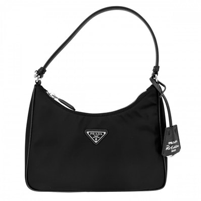 PRADA プラダ ハンドバッグ Re-Edition2005 Re-Nylon トライアングルロゴ 1N204M ナイロン ブラック 黒 シルバー金具 レディース 美品【中古品】
