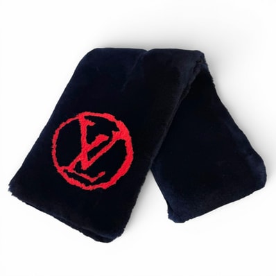 美品 ルイヴィトン マフラー ネイビー レディース M73024