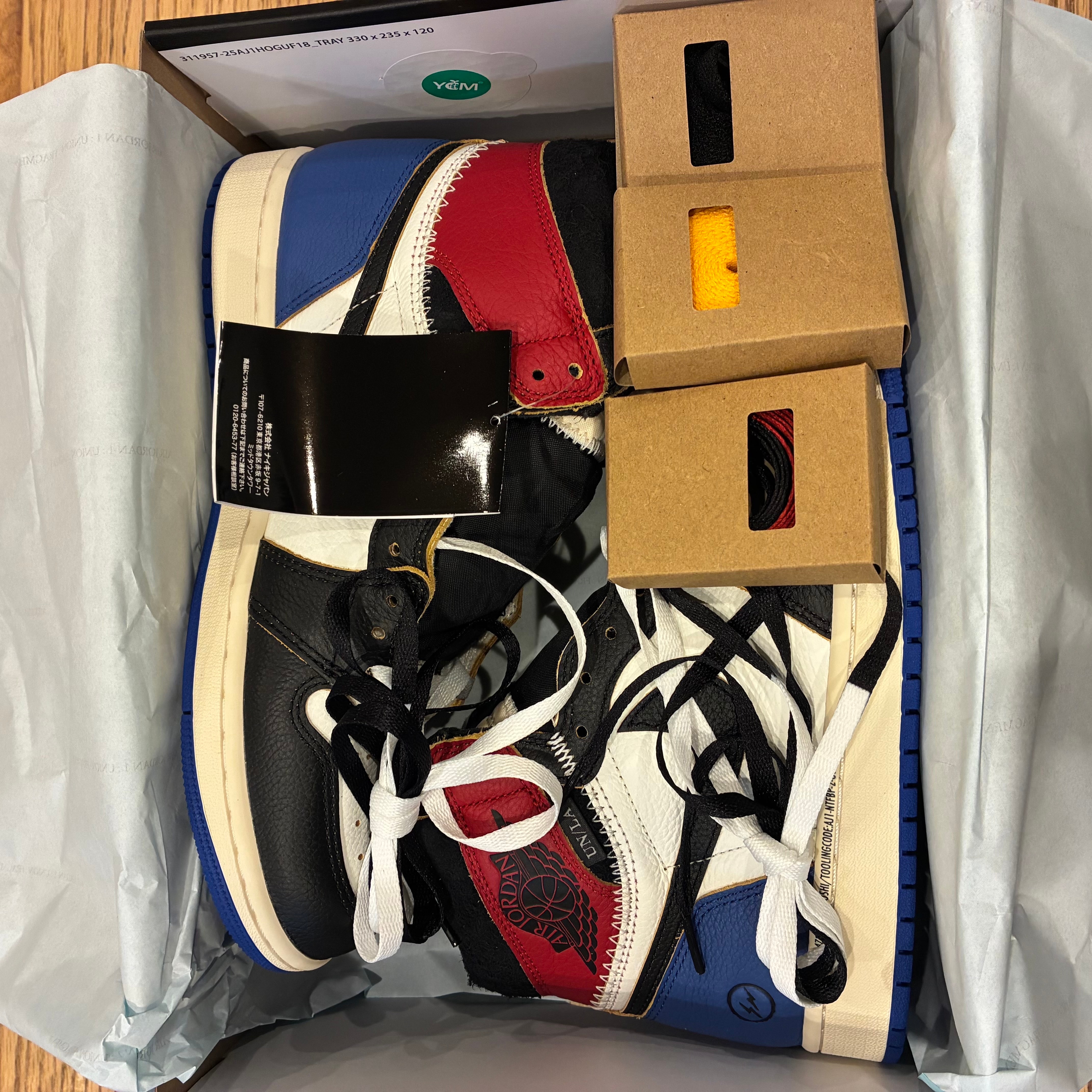 fragment design × UNION × Nike Air Jordan 1 High OG "Black/Varsity Red"