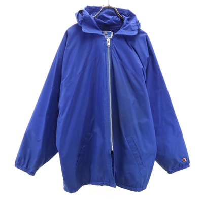 Champion チャンピオン 90s オールド USA製 青タグ ナイロンジャケット XL ブルー フーディー