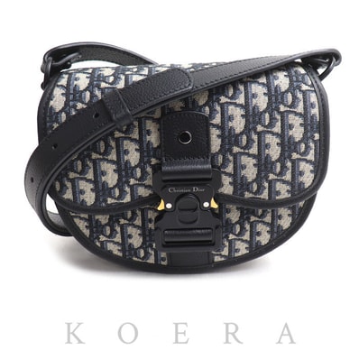 Dior ディオール ギャロップ オブリーク ジャカード ショルダーバッグ ネイビー 1ADPO033YKY メンズ【中古】【美品】