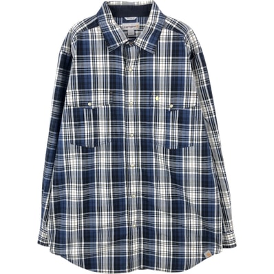 古着 カーハート Carhartt RELAXED FIT チェック柄 長袖 ワークシャツ メンズL相当/eaa659950