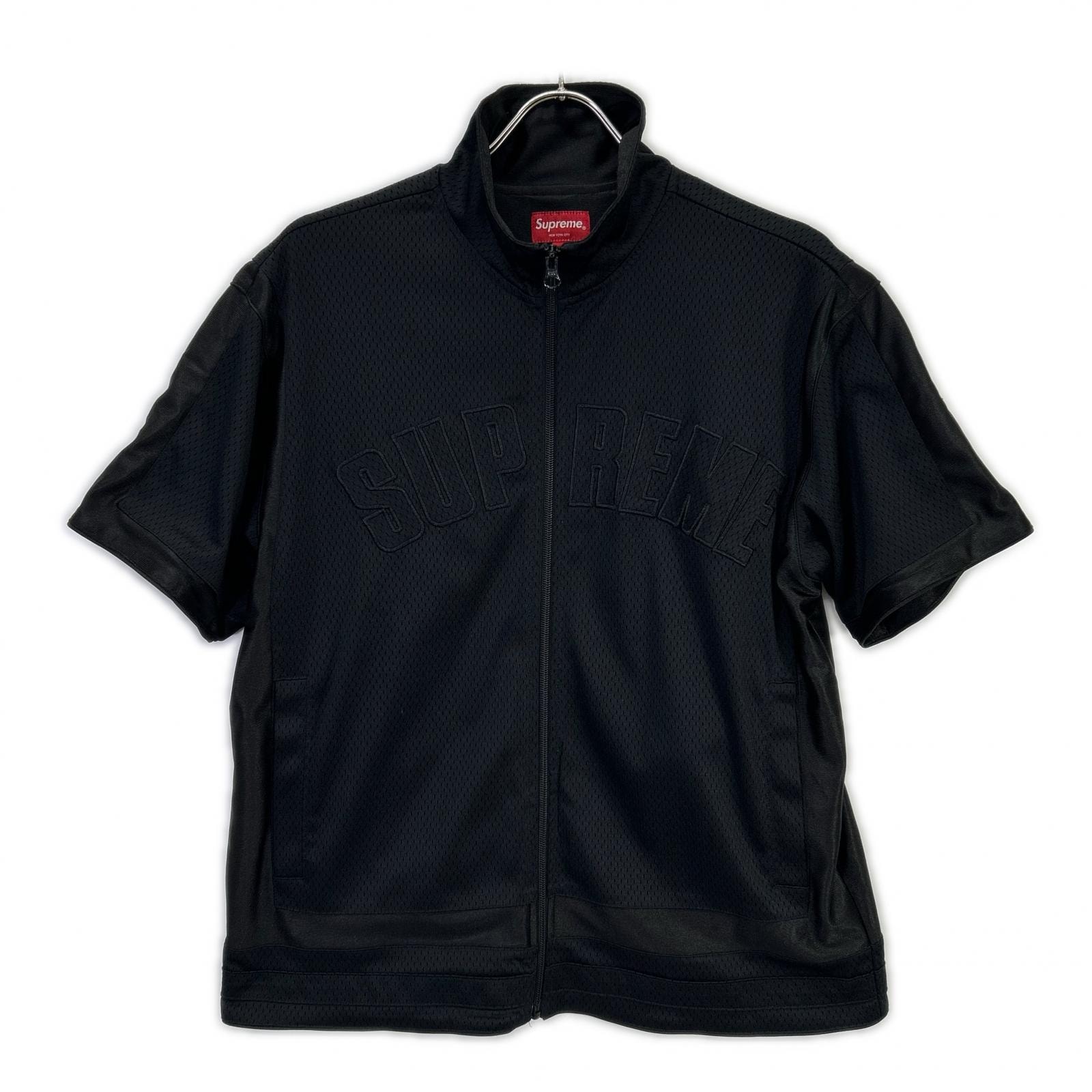 シュプリーム ブラック アーチロゴ メッシュ ジップジャケット S