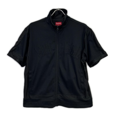 シュプリーム ブラック アーチロゴ メッシュ ジップジャケット S