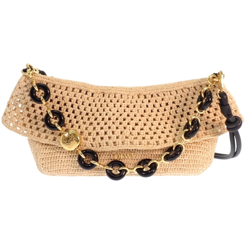ロエベ LOEWE 2WAYバッグ ベージュ ゴールド金具 【中古】【Aランク】