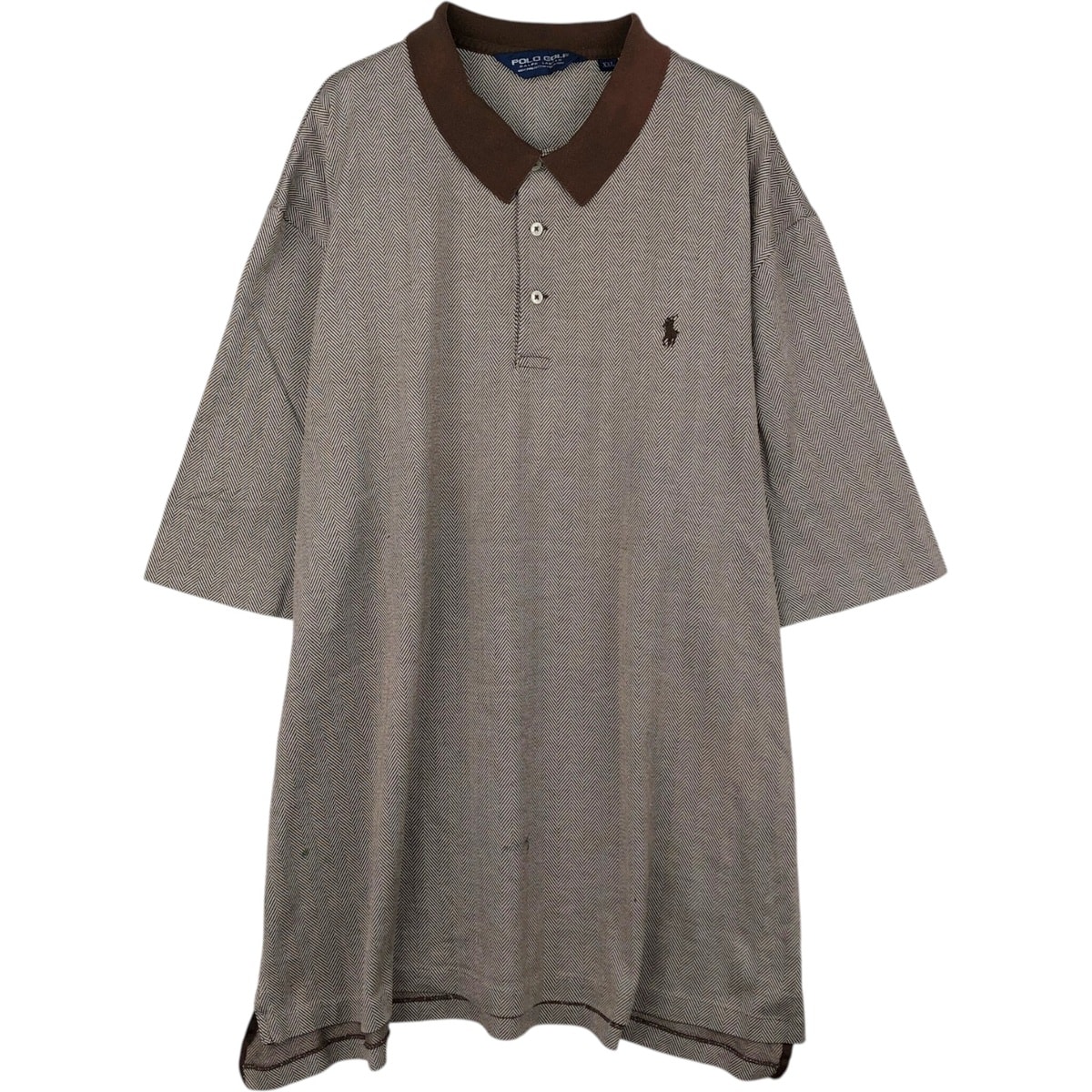 古着 ラルフローレン Ralph Lauren CHAPS GOLF ヘリンボーン 半袖 ポロシャツ メンズXXL相当/eaa648914