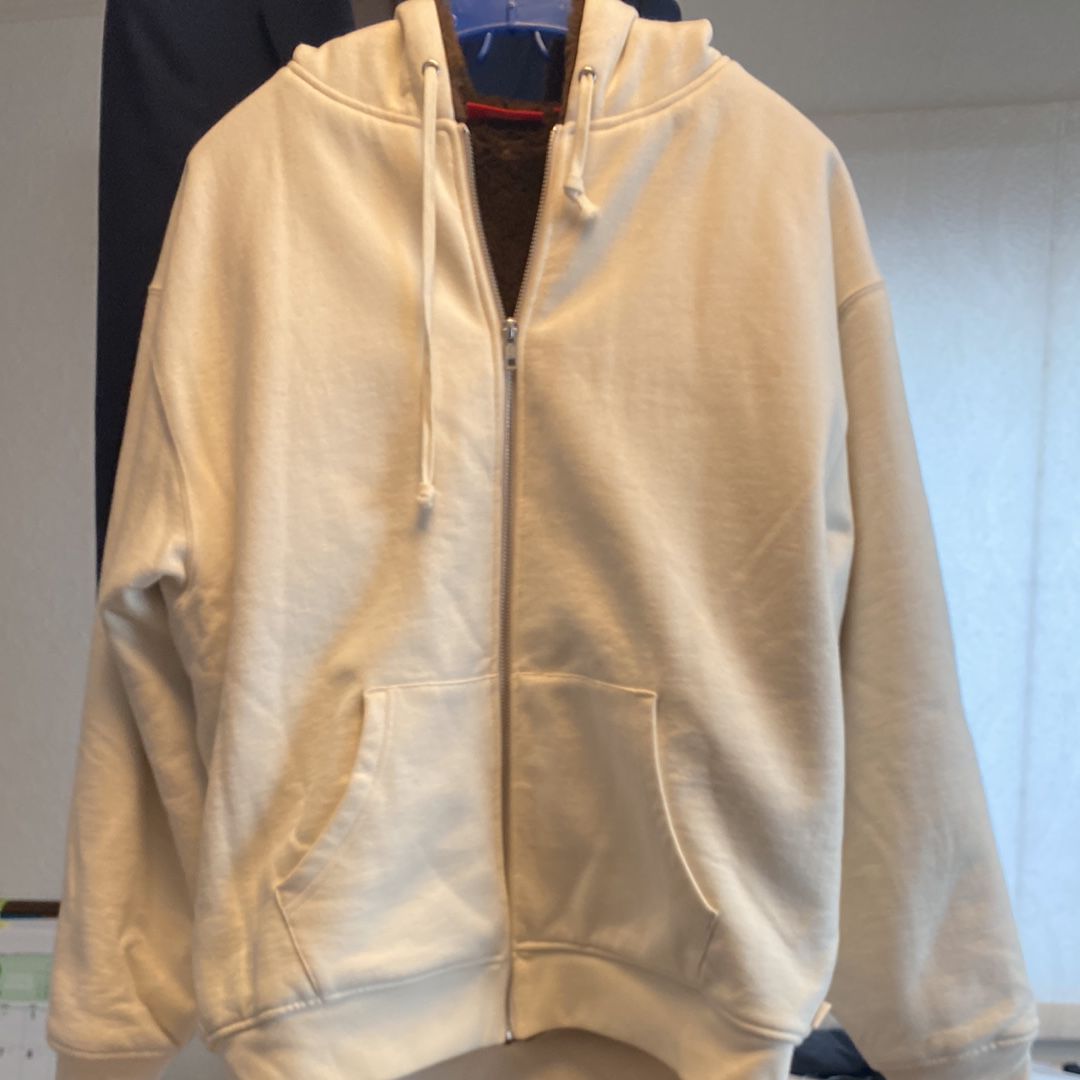 Supreme Faux Fur Lined Zip Up Hooded Sweatshirt "Natural"