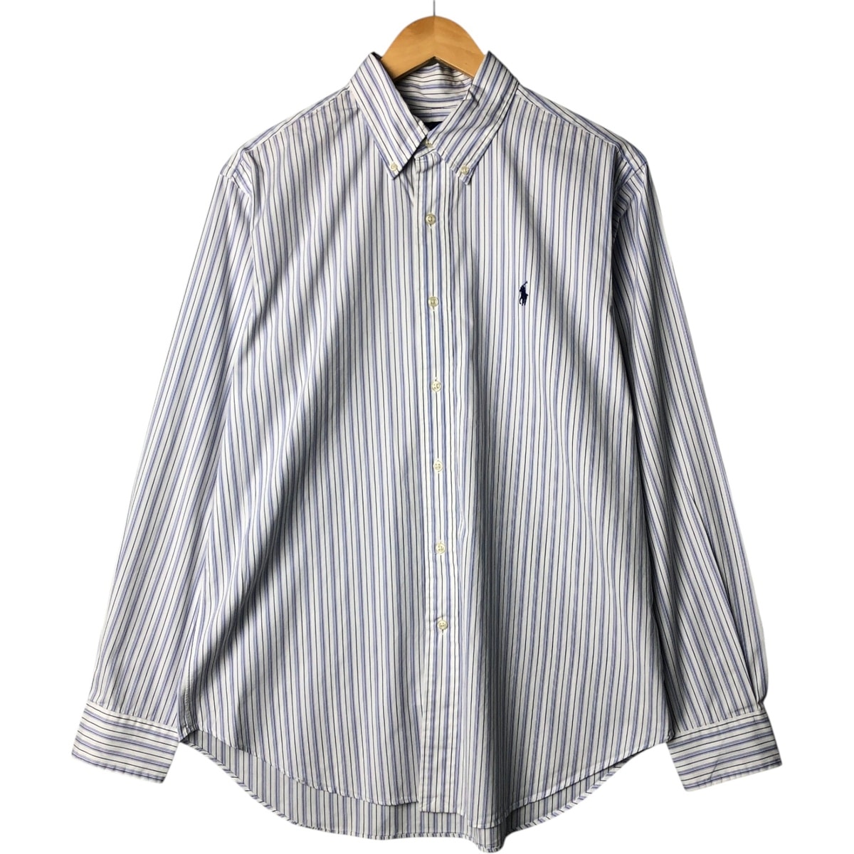 古着 ラルフローレン Ralph Lauren CLASSIC FIT クラシックフィット 長袖 ボタンダウンストライプシャツ メンズL相当/eaa575519