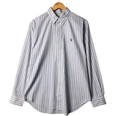 古着 ラルフローレン Ralph Lauren CLASSIC FIT クラシックフィット 長袖 ボタンダウンストライプシャツ メンズL相当/eaa575519