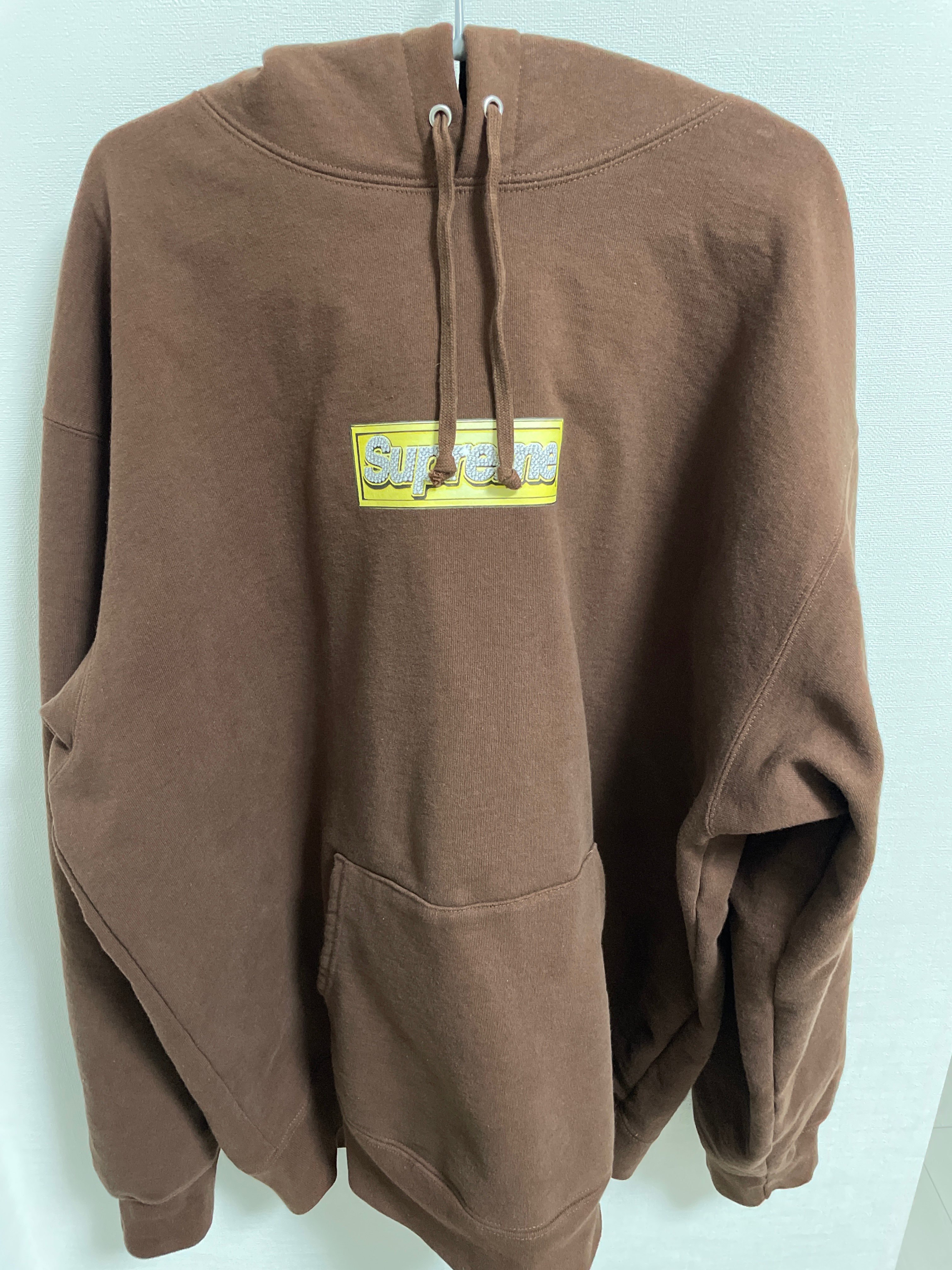 Supreme Bling Box Logo Hooded Sweatshirt "Dark Brown"