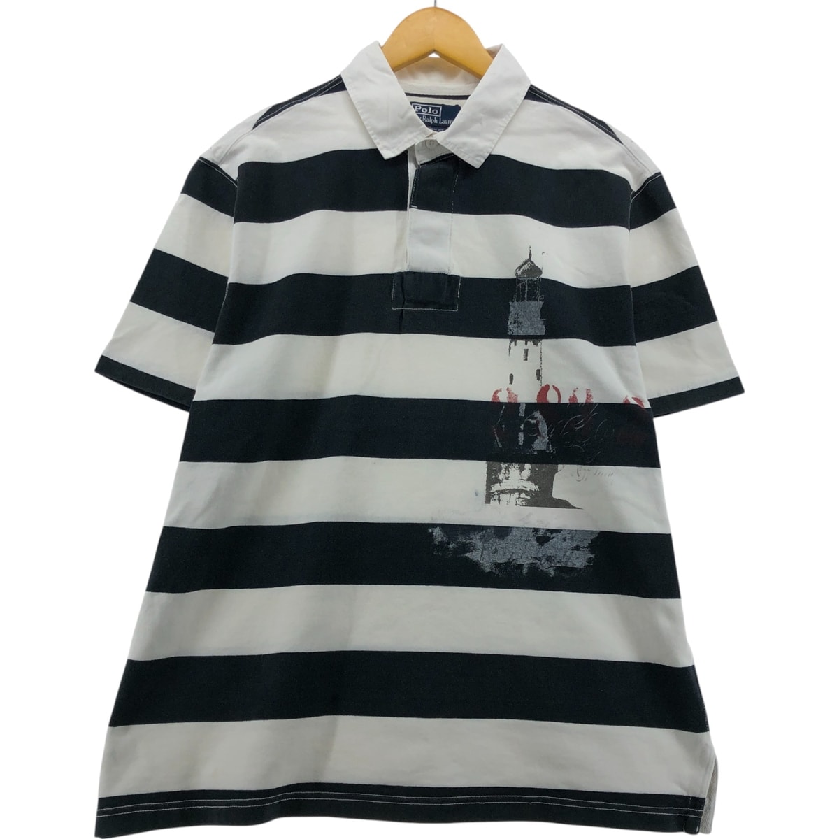 古着 ラルフローレン Ralph Lauren POLO by Ralph Lauren CUSTOM FIT 半袖 ボーダー ポロシャツ メンズXL相当/eaa564373