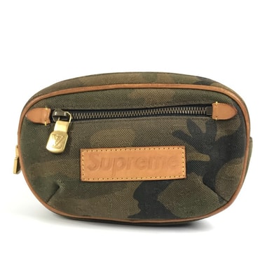 ルイヴィトン LOUIS VUITTON シュプリーム バムバックPM M44202 モノグラム カモフラージュ 17aw Supreme カバン クロス ベルトバッグ ボディバッグ レザー/キャンバス カーキ