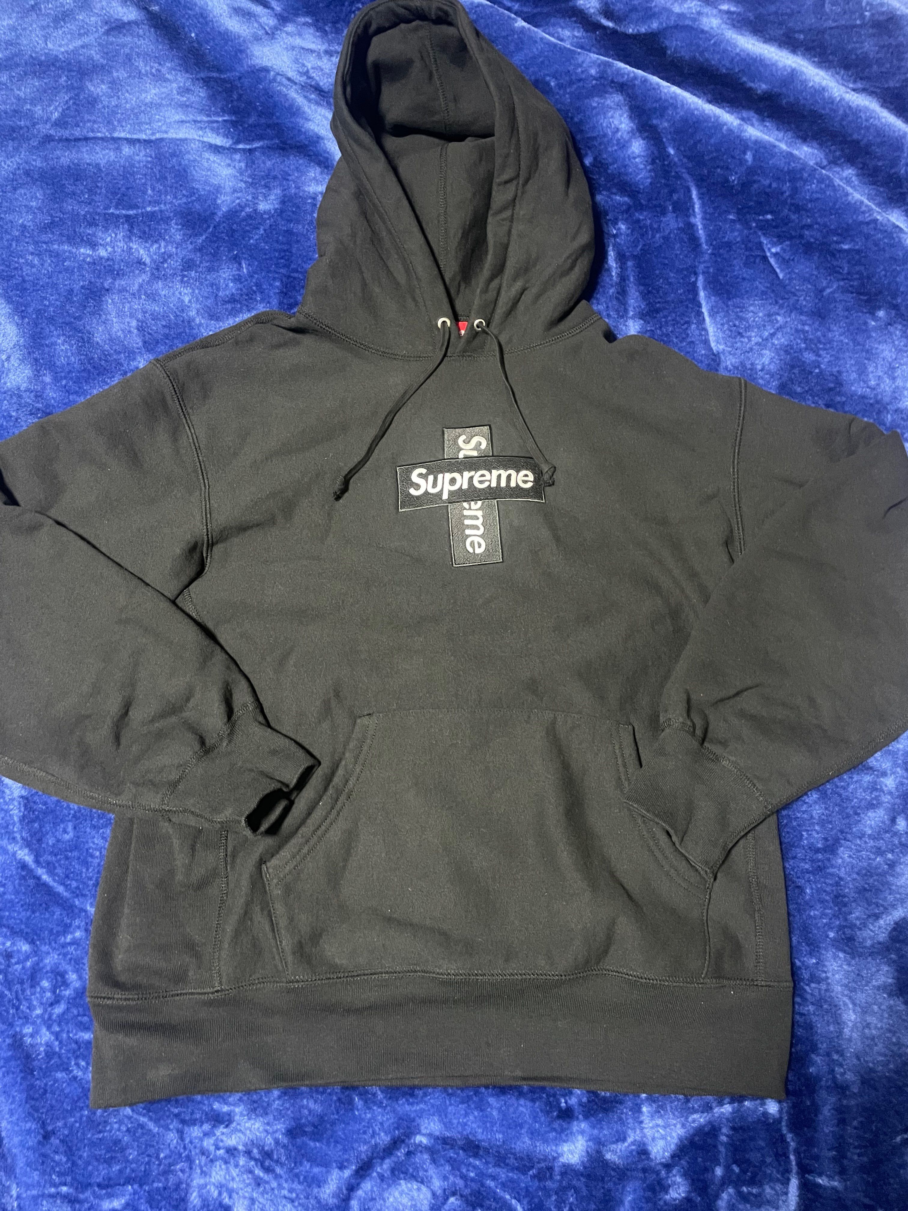 Supreme Cross Box Logo Hooded Sweatshirt "Black"