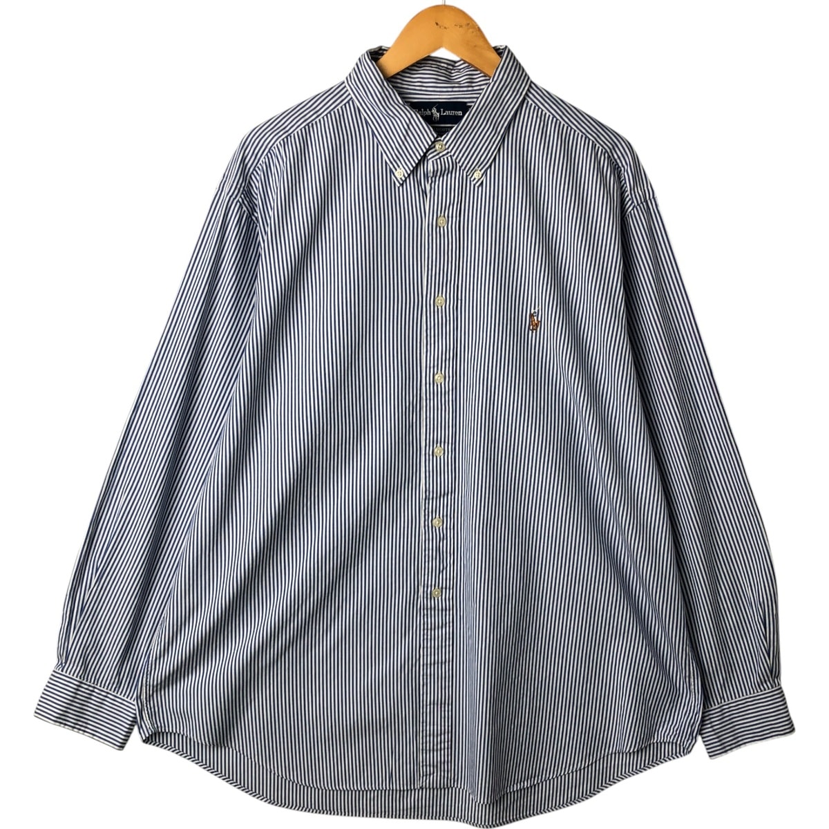 古着 ラルフローレン Ralph Lauren YARMOUTH 長袖 ボタンダウンストライプシャツ メンズXL相当/eaa548008