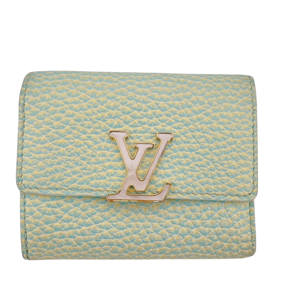 ルイヴィトン LOUIS VUITTON 三つ折り財布 トリヨン ポルトフォイユカプシーヌ XS M81528 グリーン