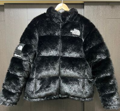 Supreme x The North Face Faux Fur Nuptse Jacket "Black"