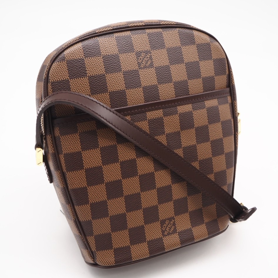 美品 LOUIS VUITTON ルイ・ヴィトン ダミエ イパネマPM N51294 ショルダーバッグ ブラウン ベージュ コーティングキャンバス レザー レディース