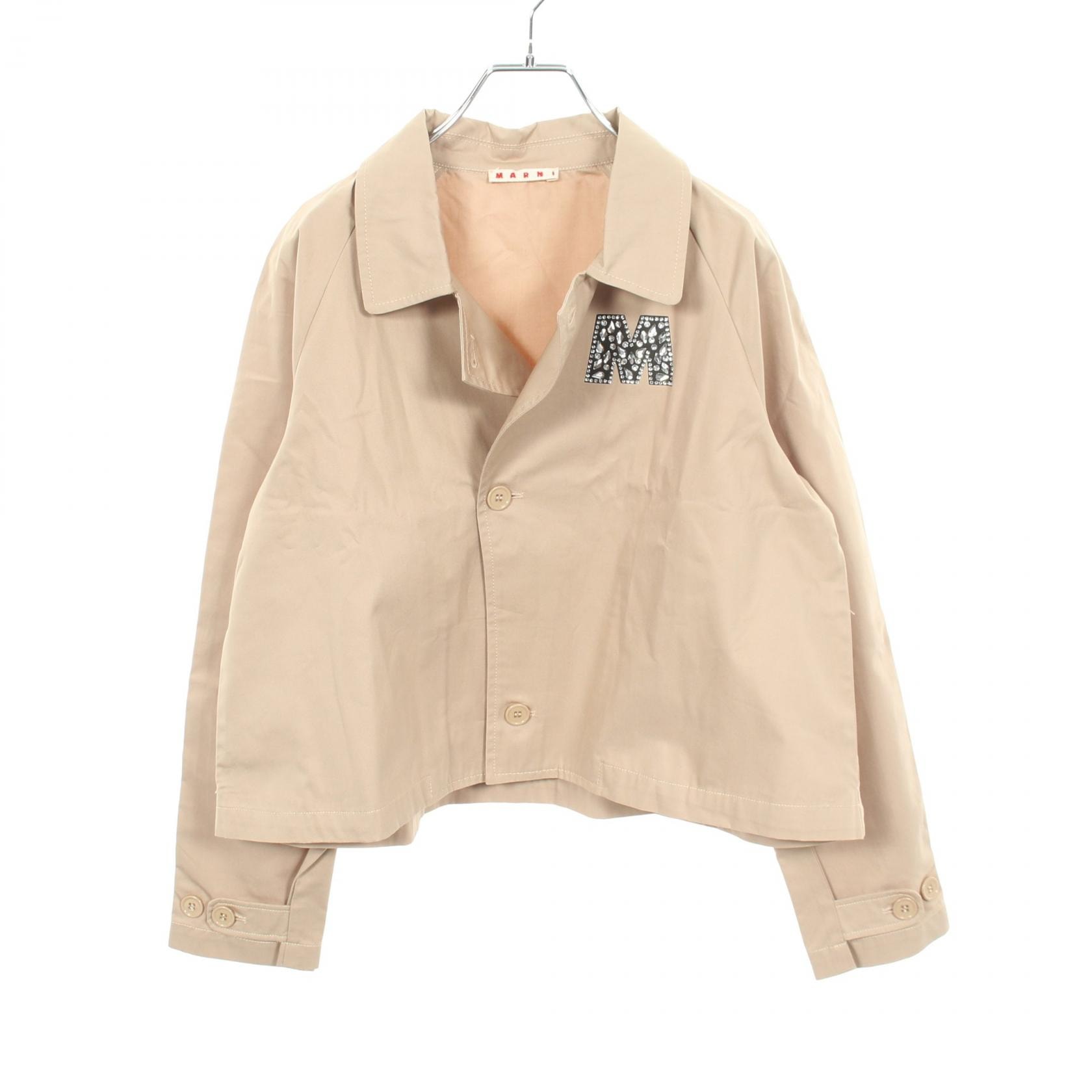 マルニ MARNI クロップド ロゴ キッズ 衣料品 アウター コットン ラインストーン レディース ベージュ系 【中古】