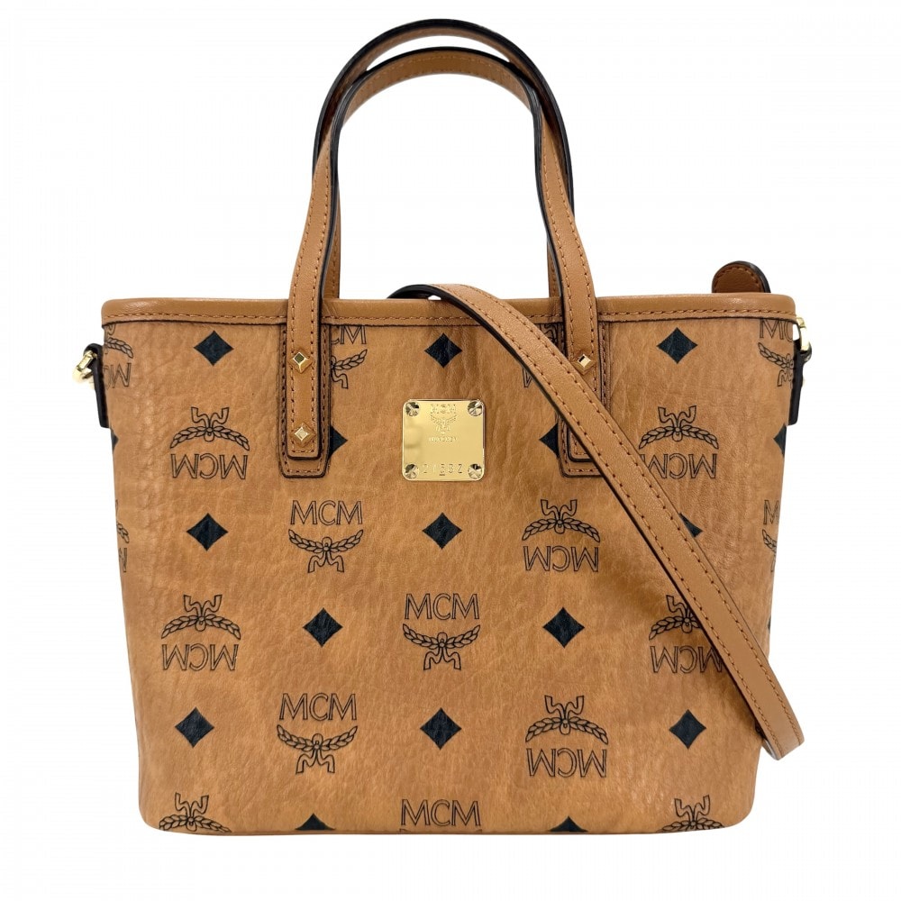 MCM エム・シー・エム 2WAY ヴィセトス TONI ハンドバッグ ショルダーバッグ レザー    ブラウン 茶 ゴールド金具 レディース 美品【中古品】