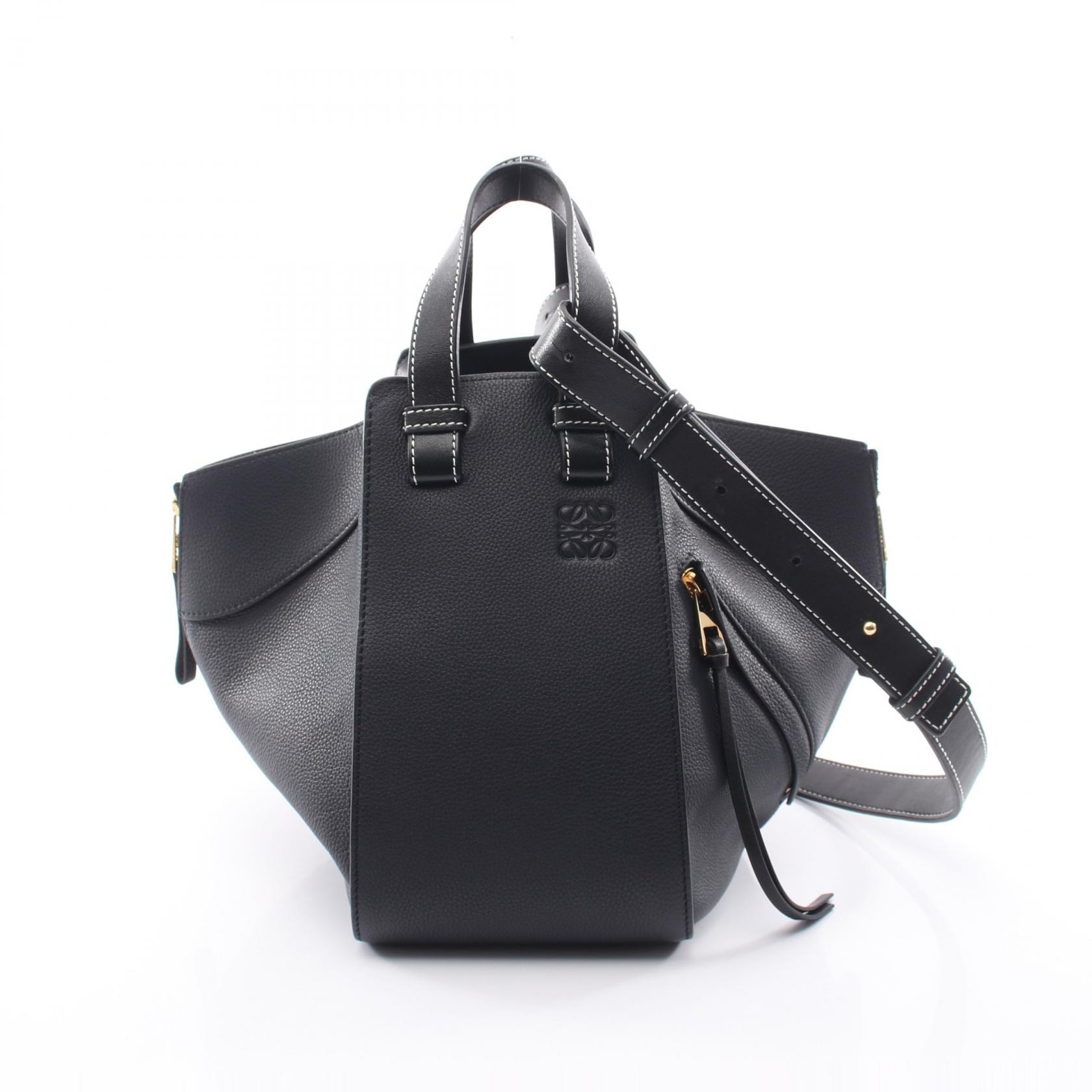 ロエベ LOEWE HAMMOCK SMALL ハンモック スモール 2WAY ハンドバッグ バッグ レザー レディース ネイビー系 / ブラック系 【中古】