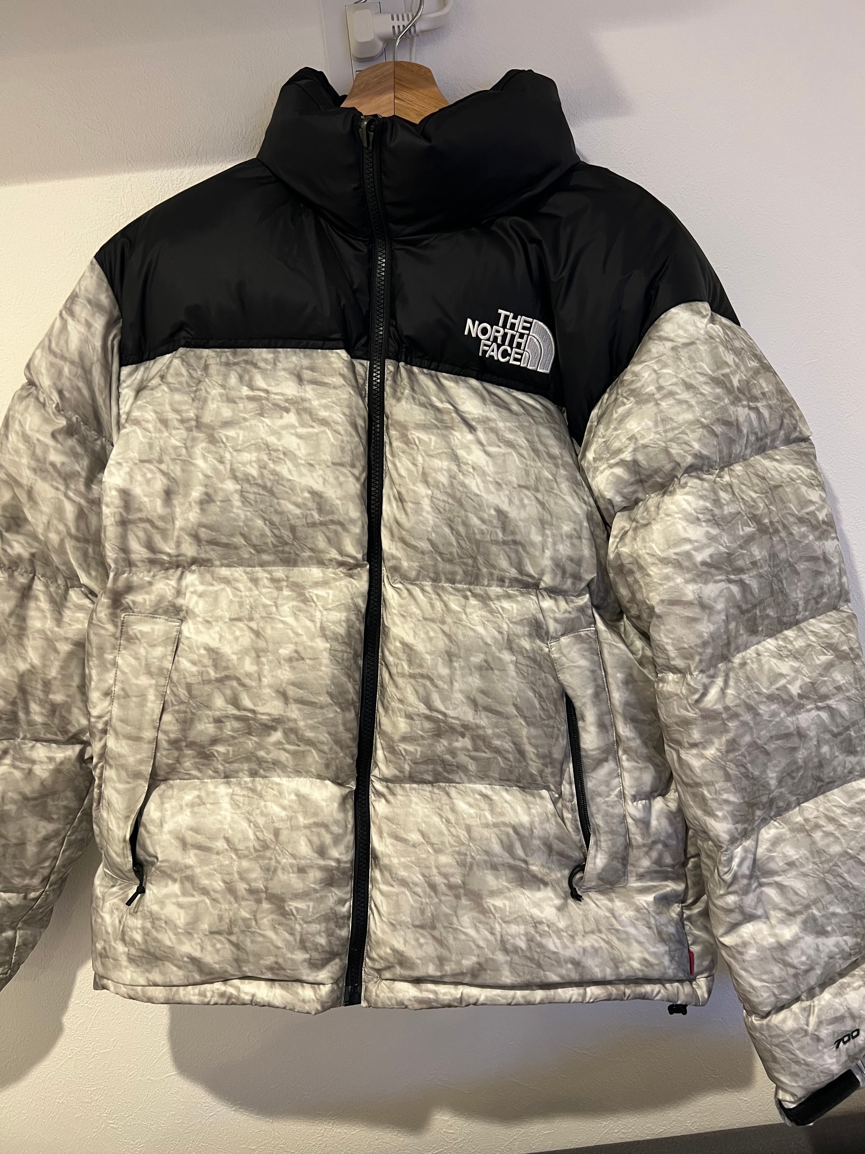 Supreme x The North Face Nuptse Jacket "White Paper Print"
