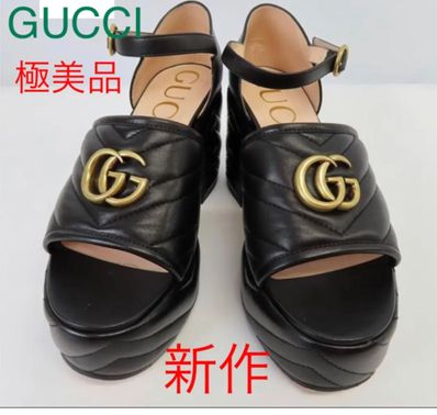 GUCCI Women's Matelassé Platform Sandal "Black"