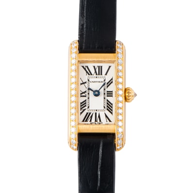 CARTIER カルティエ タンクアロンジェ ベゼルダイヤ WB300551 K18YG【中古】