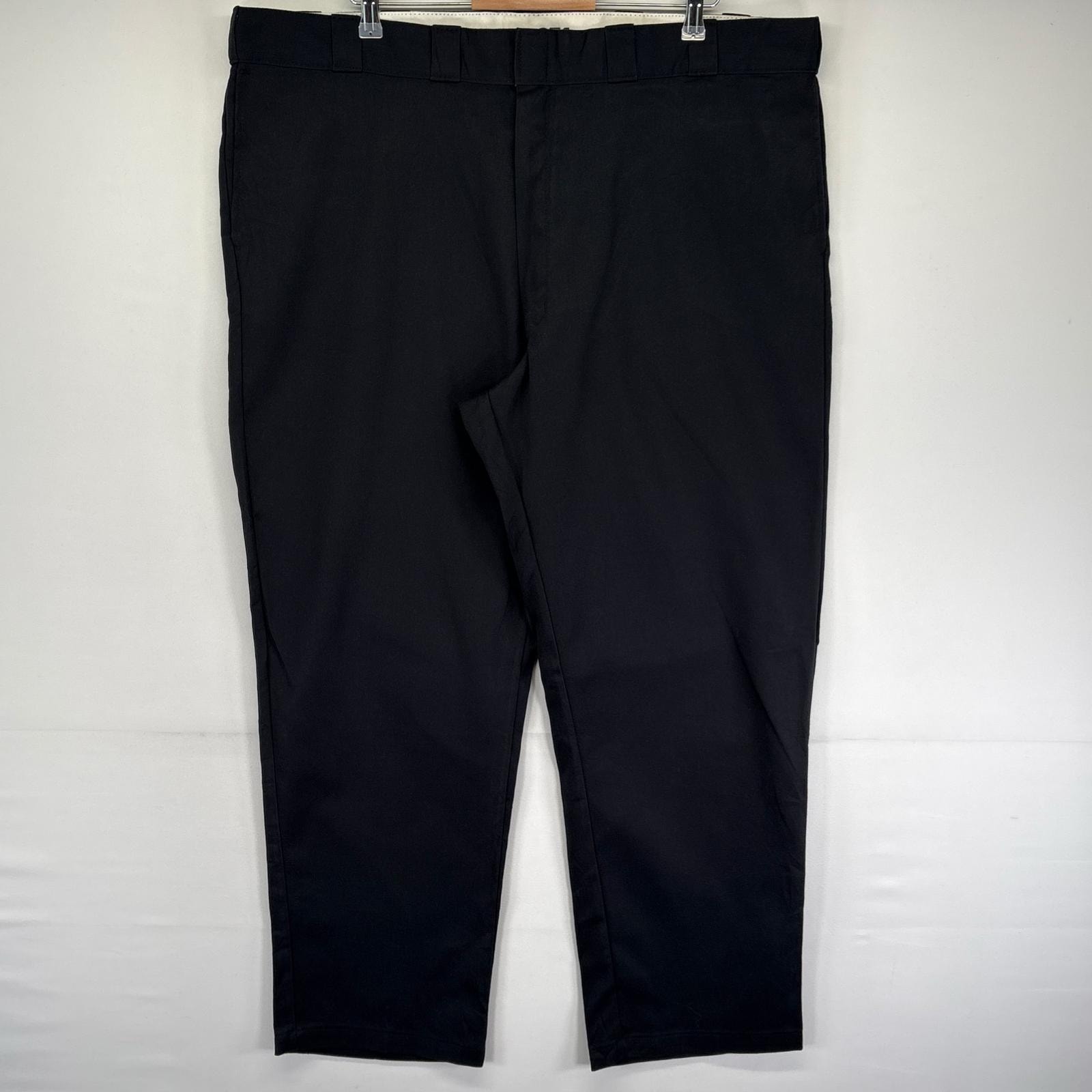 古着 ディッキーズ Dickies パンツ ワークパンツ 874 大きいサイズ ワンポイントロゴ ジッパーフライ w46 L32  ブラック系 メンズ
