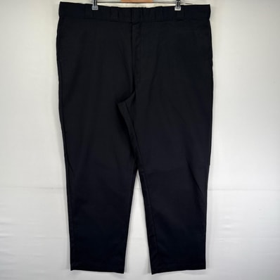 古着 ディッキーズ Dickies パンツ ワークパンツ 874 大きいサイズ ワンポイントロゴ ジッパーフライ w46 L32 ブラック系 メンズ