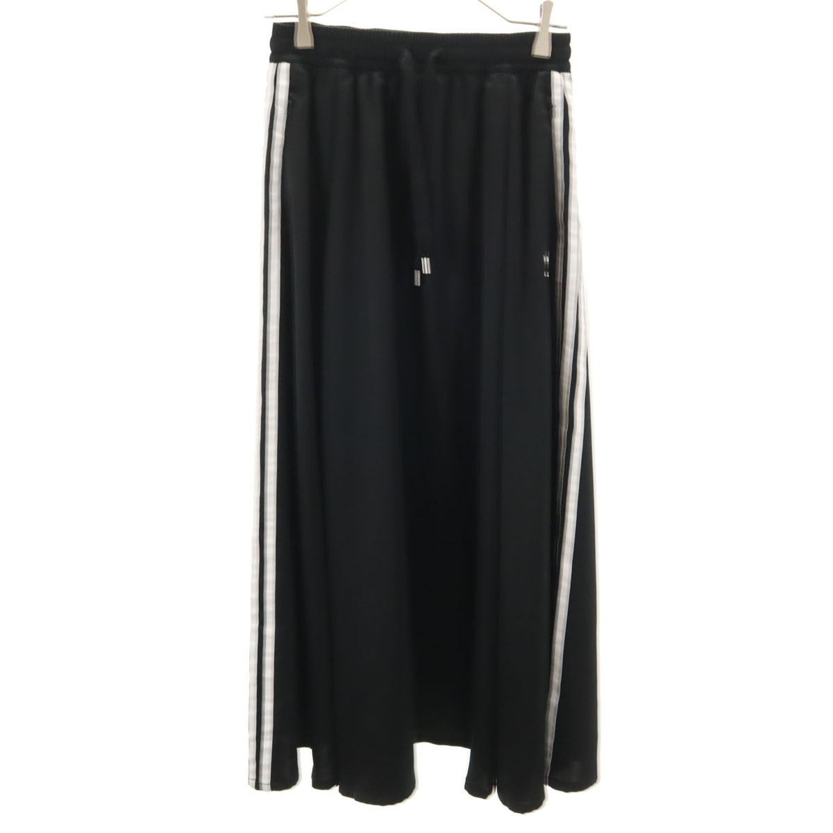 adidas アディダス トレフォイルロゴ ロング丈 フレアパンツ M ブラック