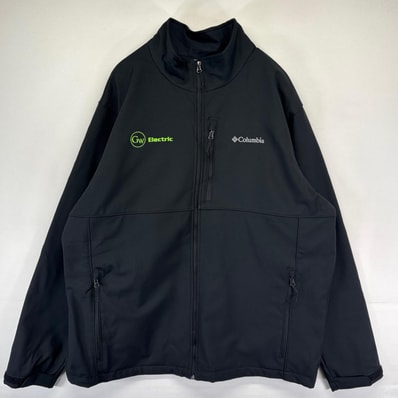 古着 コロンビア Columbia ジャケット ソフトシェル フルジップ 大きいサイズ フリースライナー アウトドア 2XLT ブラック系 メンズ