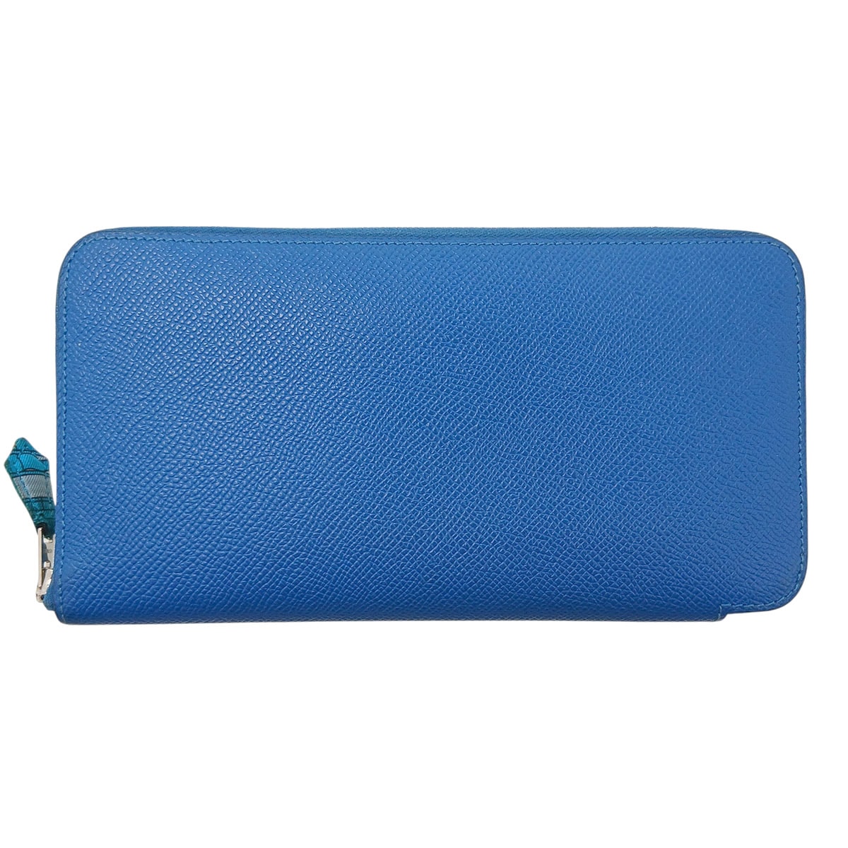 HERMES エルメス アザップロング シルクイン DIES ET HORE 長財布 066392CK ヴォーエプソン ブルー  レディース【中古】