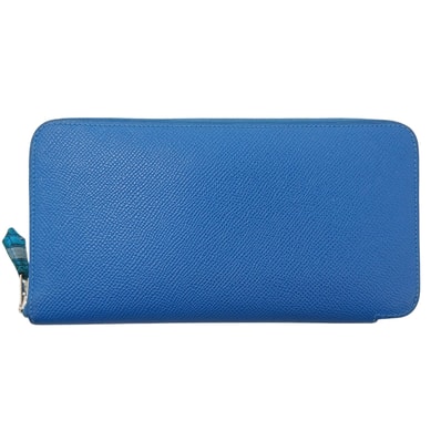 HERMES エルメス アザップロング シルクイン DIES ET HORE 長財布 066392CK ヴォーエプソン ブルー レディース【中古】