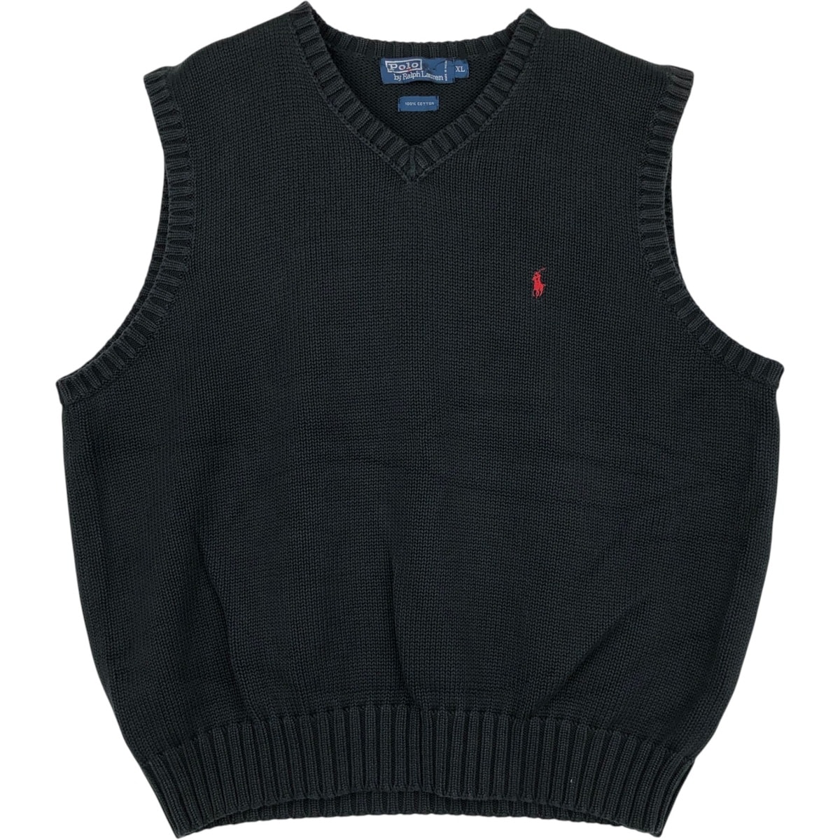 古着 ラルフローレン Ralph Lauren POLO by Ralph Lauren Vネック コットンニットベスト メンズXL相当/rab181102