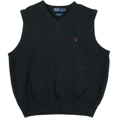 古着 ラルフローレン Ralph Lauren POLO by Ralph Lauren Vネック コットンニットベスト メンズXL相当/rab181102