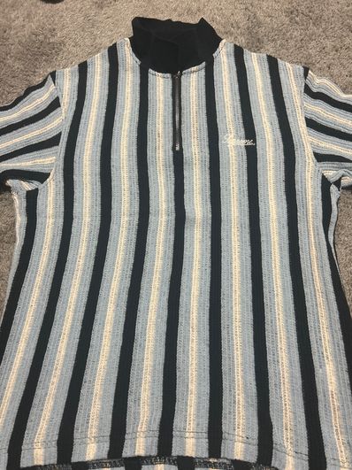 Supreme Open Knit Stripe Zip Polo Supreme Open Knit Stripe Zip Polo