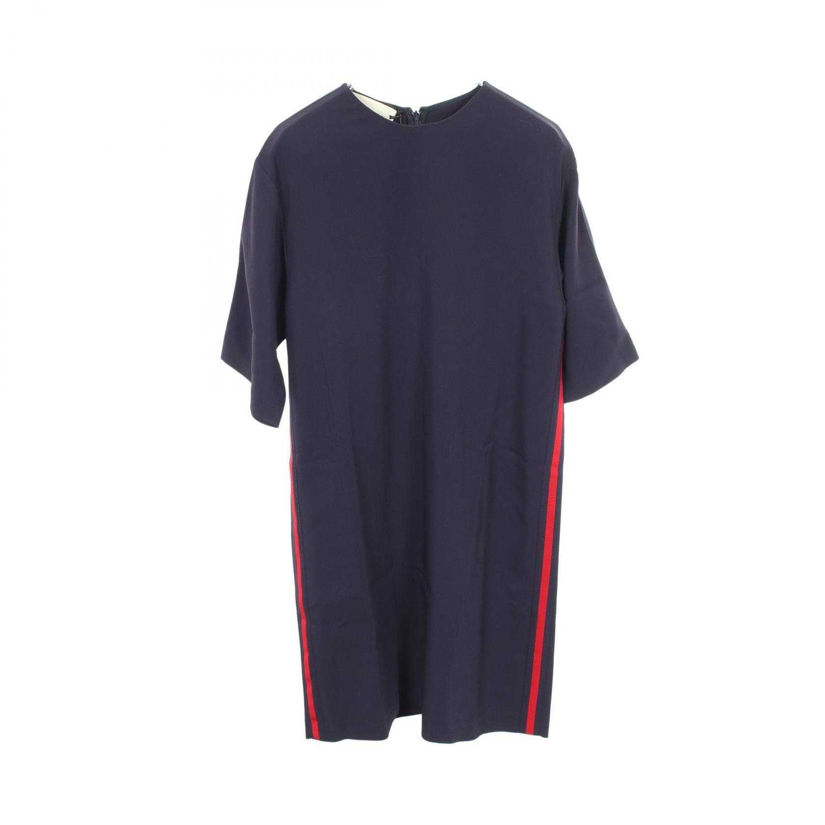 グッチ GUCCI シェリーライン 半袖 ワンピース 衣料品 トップス レーヨン レディース ネイビー系 / レッド系 528977 【中古】