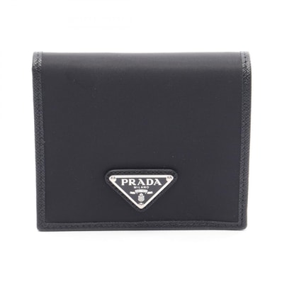 プラダ PRADA 札入れ 財布 ナイロン レザー メンズ ブラック系 2MO0042DMHF0002 【新品】