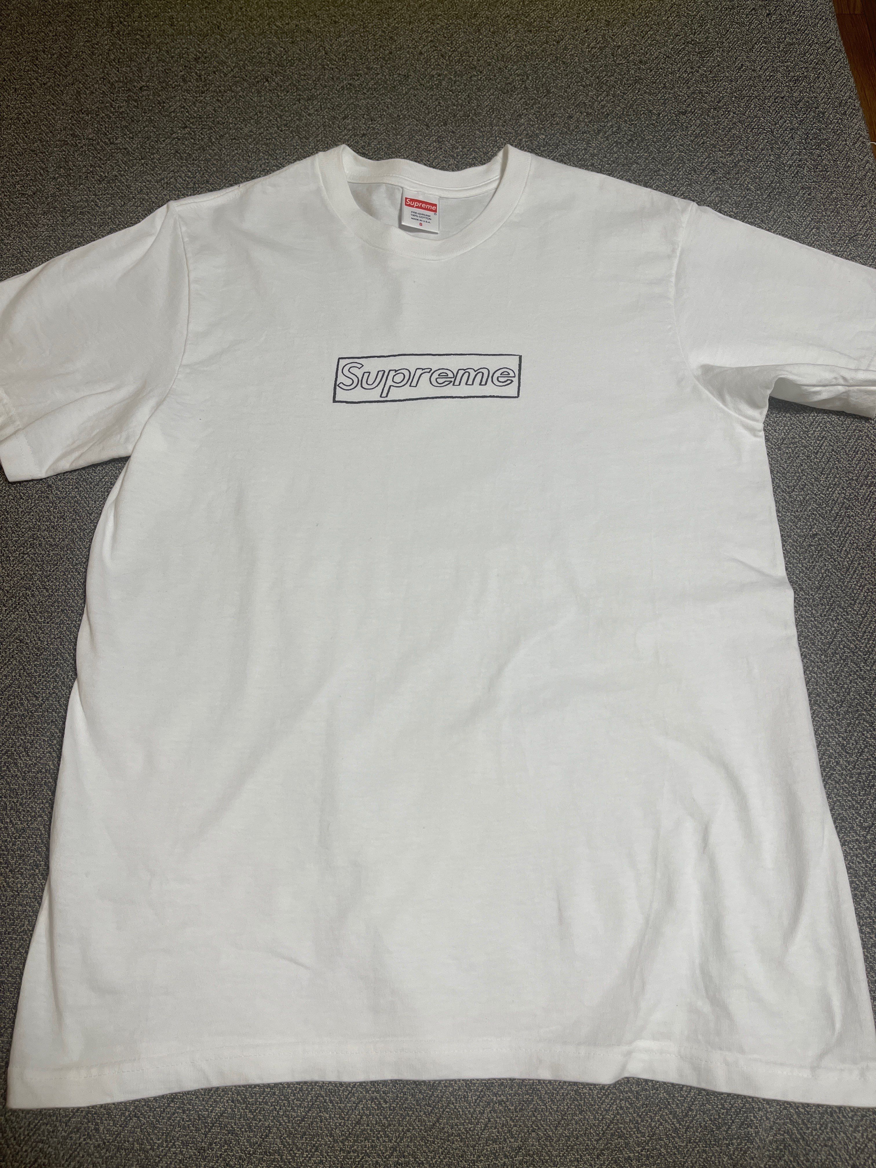 Supreme KAWS Chalk Logo Tee "White"