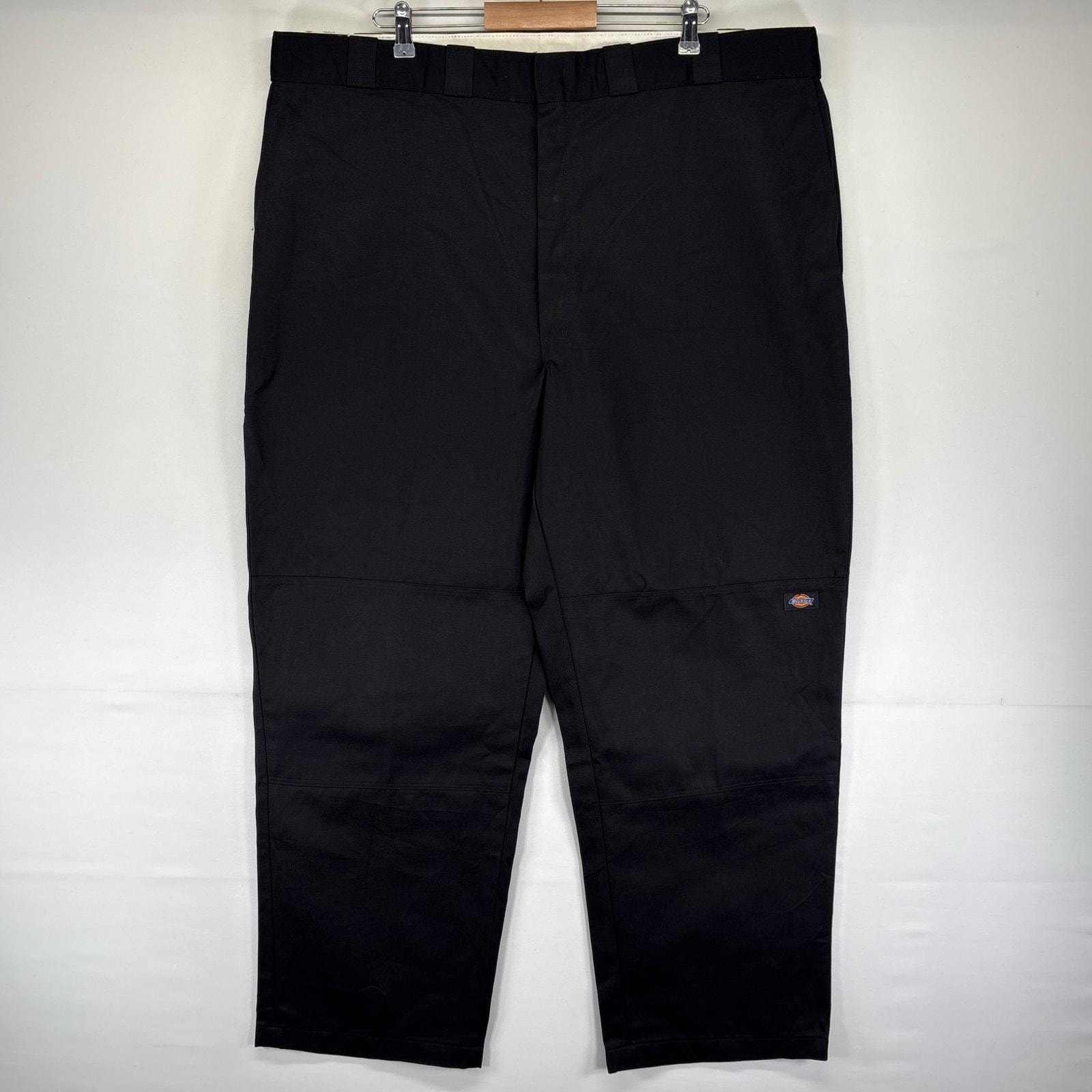 古着 美品 ディッキーズ Dickies パンツ 大きいサイズ タグ付き ダブルニー ワークパンツ W46 L34  ブラック系 メンズ