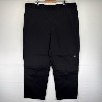 古着 美品 ディッキーズ Dickies パンツ 大きいサイズ タグ付き ダブルニー ワークパンツ W46 L34 ブラック系 メンズ